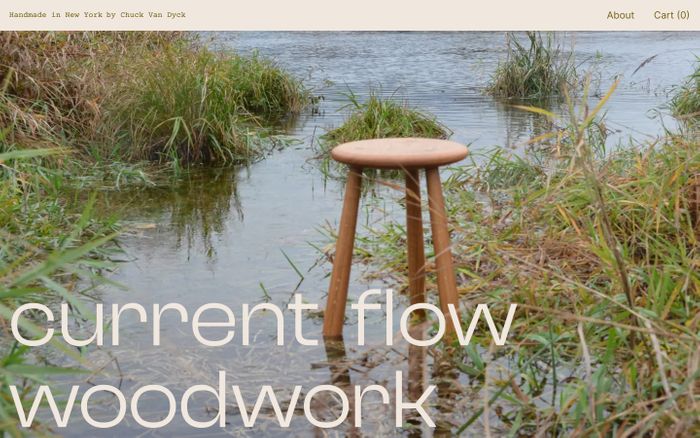 Screenshot of Current Flow Woodwork website