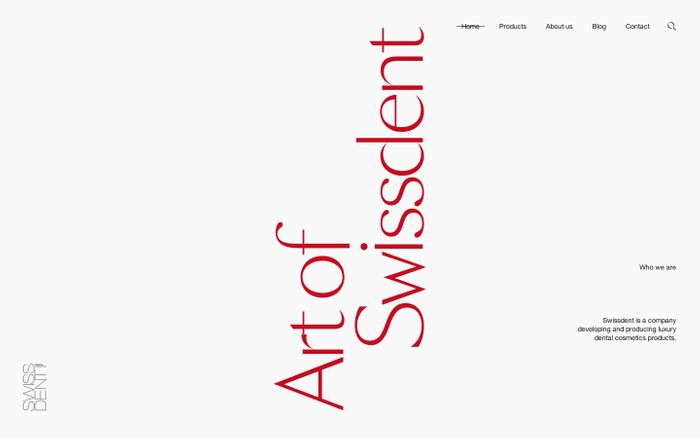 Screenshot of Swissdent website