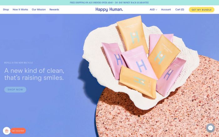 Screenshot of Happy Human website