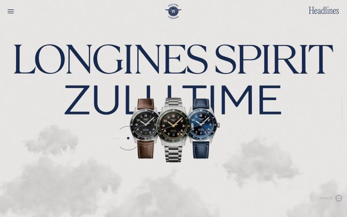 Screenshot of Longines Spirit Zulu Time website