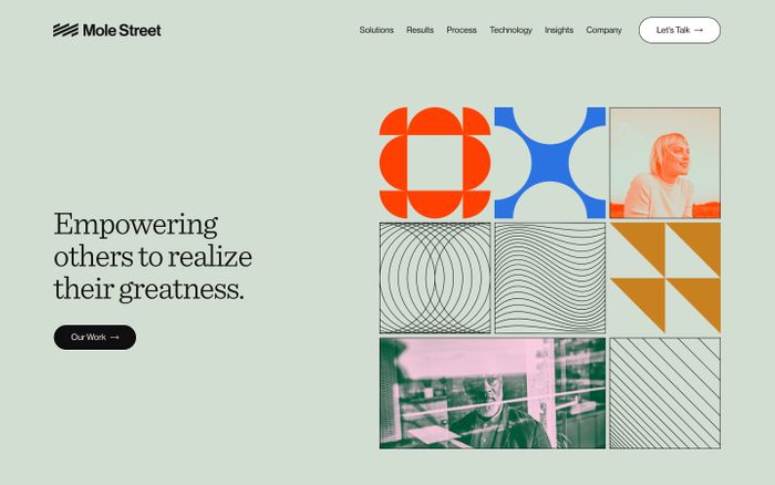 Inspirational website using Neue Haas Grotesk and Sentinel font