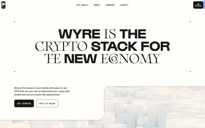 Screenshot of Wyre website