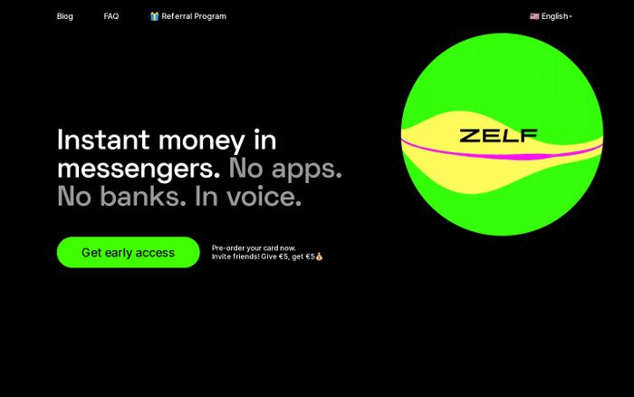 Screenshot of Zelf website