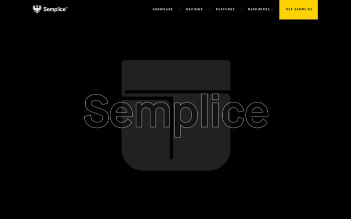 Screenshot of Semplice website