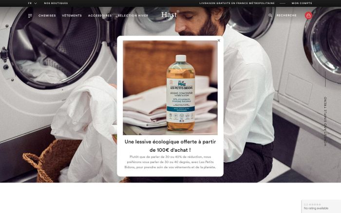 Screenshot of Hast | Chemises et vêtements homme de qualité à prix honnête website