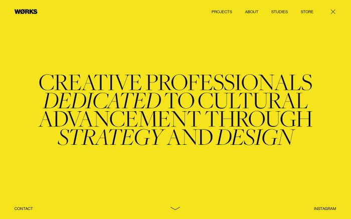 Inspirational website using Freight Big and Neue Haas Grotesk font