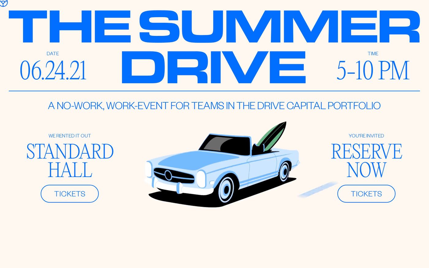 Screenshot of The Summer Drive website
