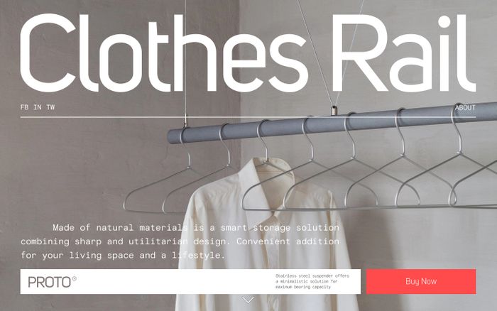 Screenshot of Proto Clothes rail website