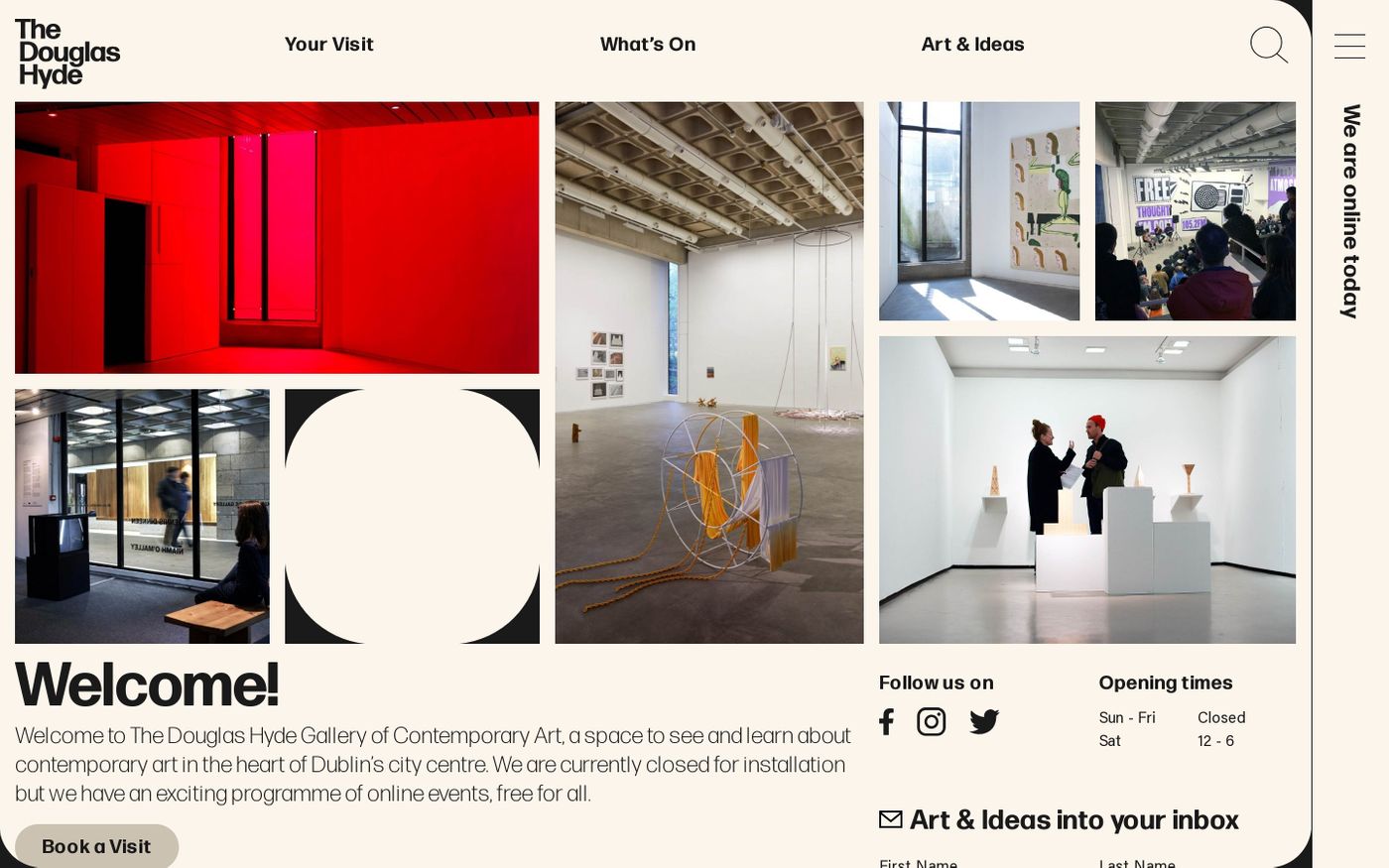 Screenshot of The Douglas Hyde Gallery website