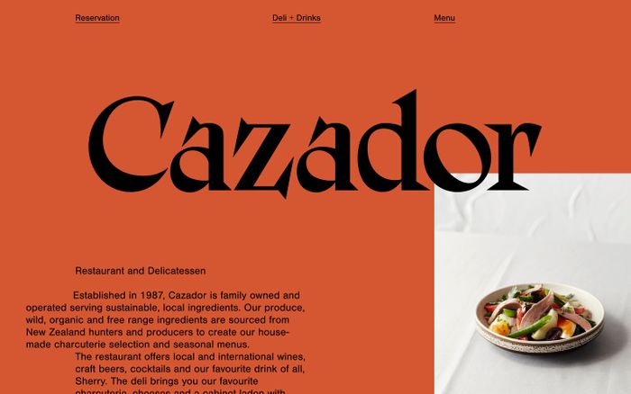 Screenshot of Cazador website