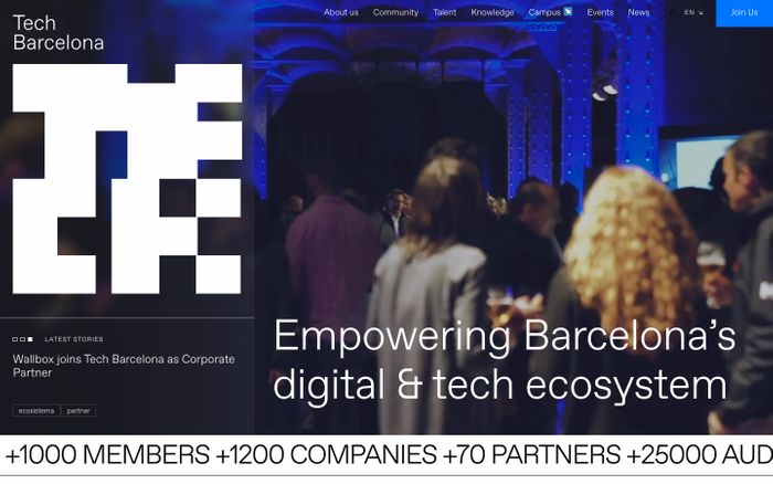Screenshot of Tech Barcelona website