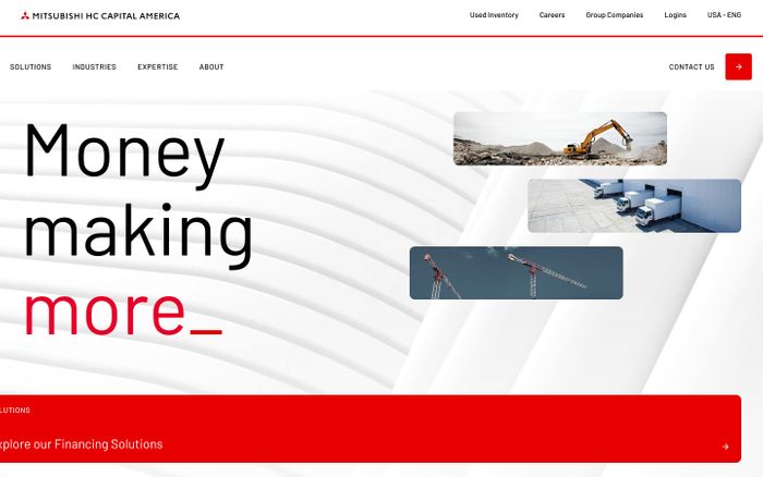 Screenshot of Mitsubishi HC Capital America website