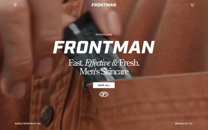 Screenshot of Frontman website