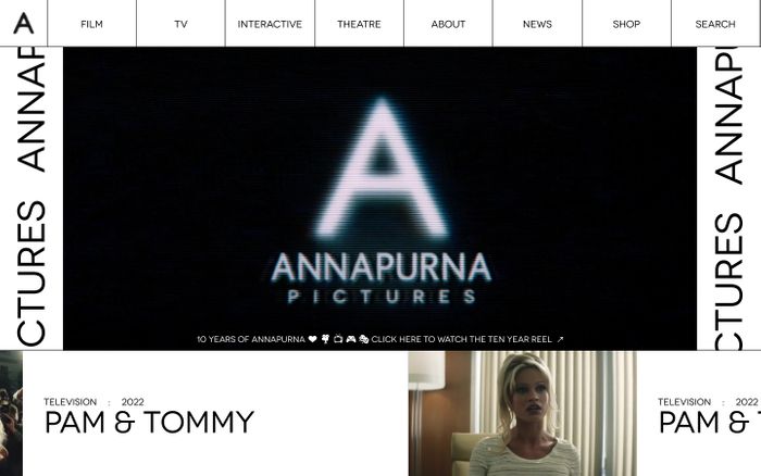 Screenshot of Annapurna pictures website
