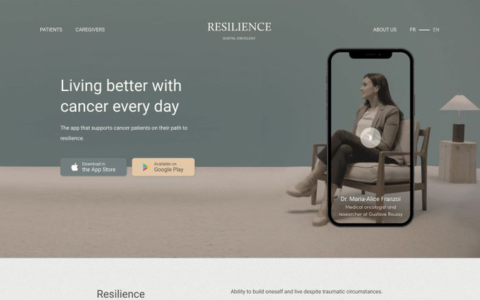 Screenshot of Resilience website