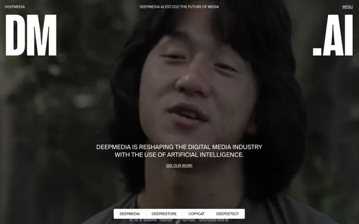 Screenshot of DeepMedia website