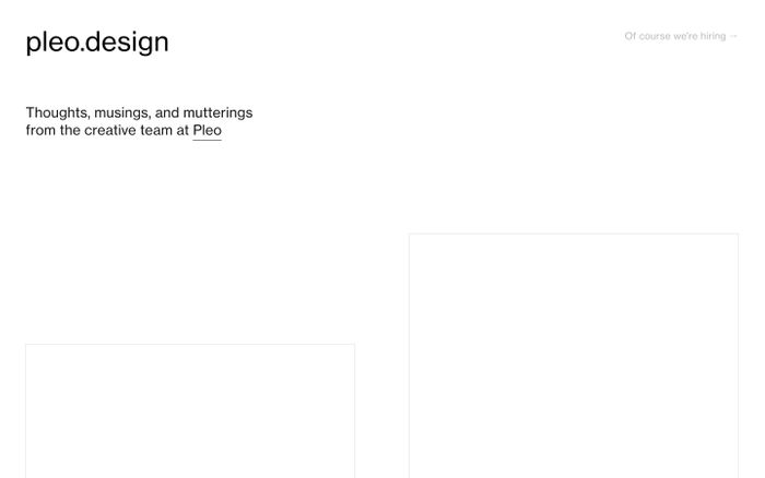 Screenshot of Pleo design website