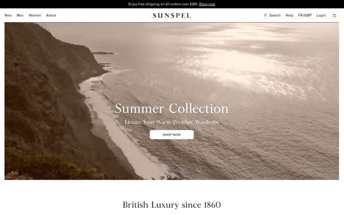 Inspirational website using MT Grotesque and Sunspel Standard font