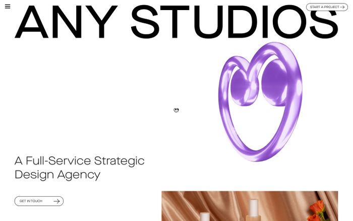 Screenshot of Any Studios website