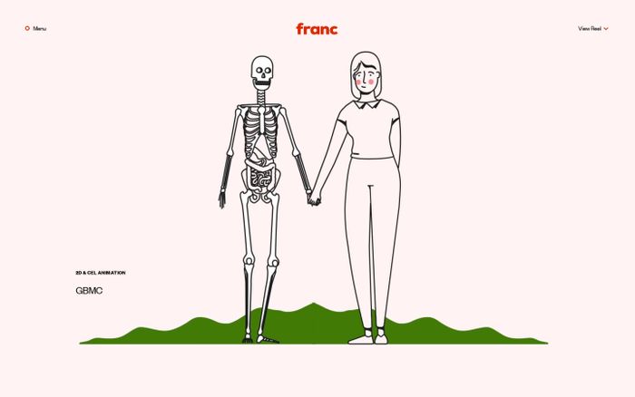 Screenshot of Franc | Animation and Creative Studio website