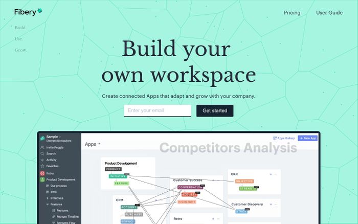 Screenshot of Fibery — work management platform that adapts to companies and grows with them. website