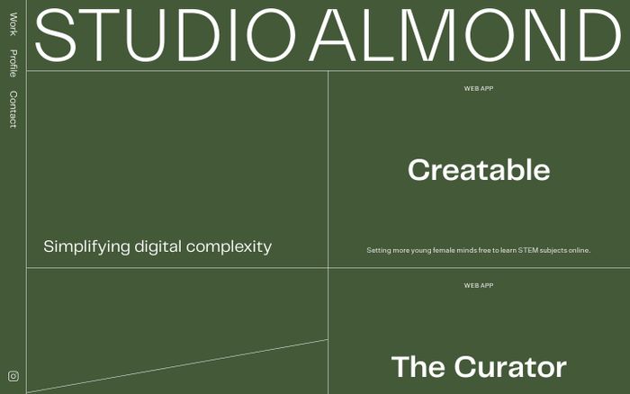 Screenshot of Studio Almond website