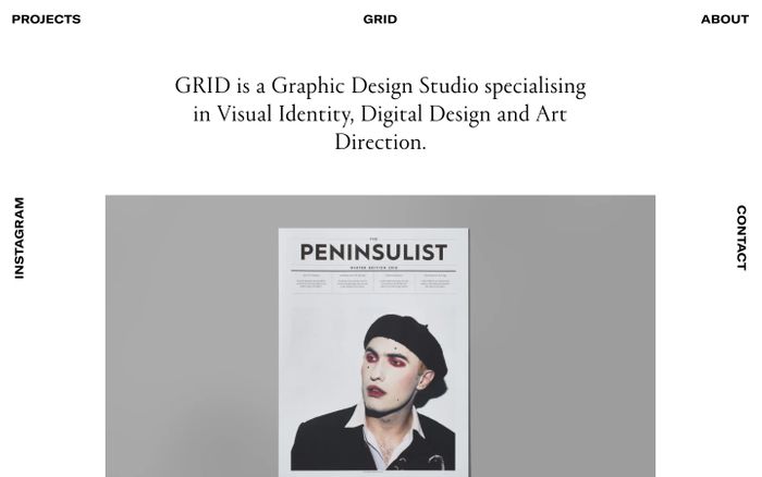Screenshot of Grid website