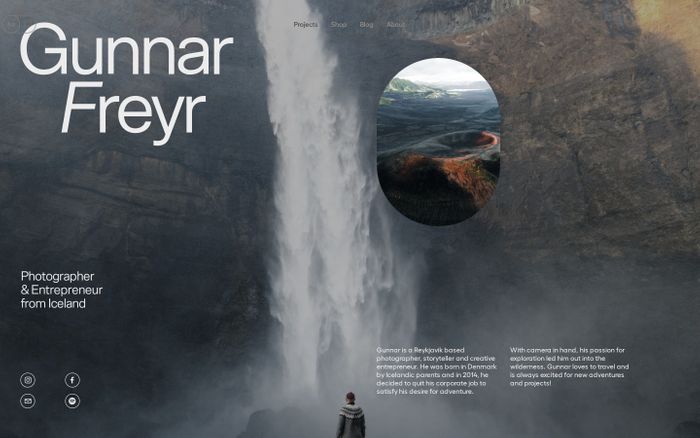 Screenshot of Icelandic explorer website