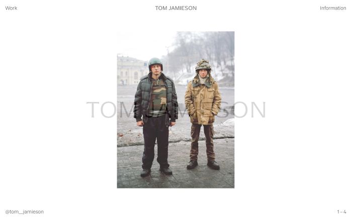 Screenshot of Tom Jamieson website