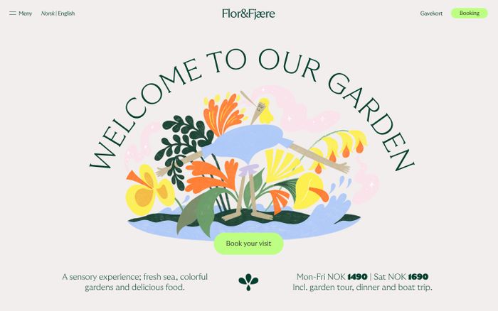 Screenshot of Flor & Fjære website