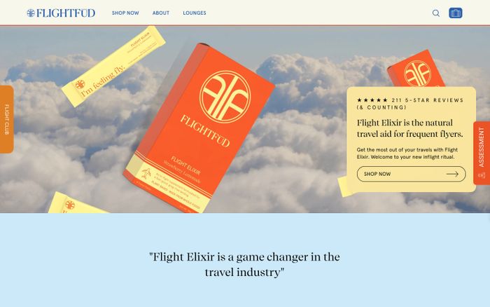Screenshot of Flightfūd website
