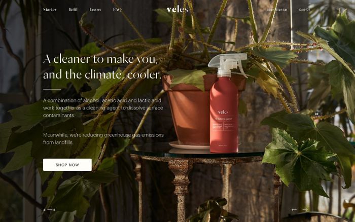 Screenshot of Veles website