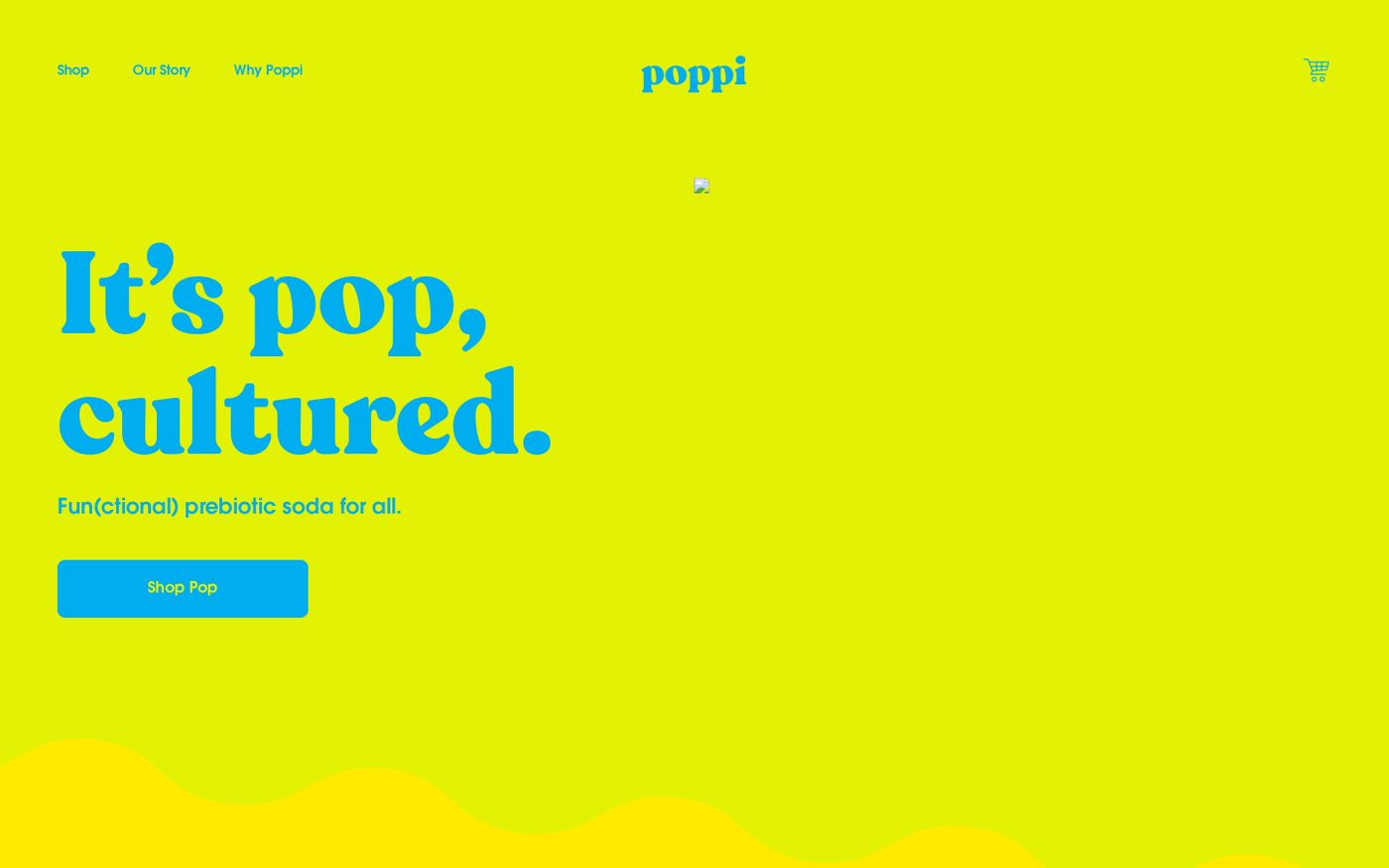 Screenshot of Poppi website