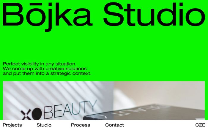 Screenshot of Bōjka Studio website