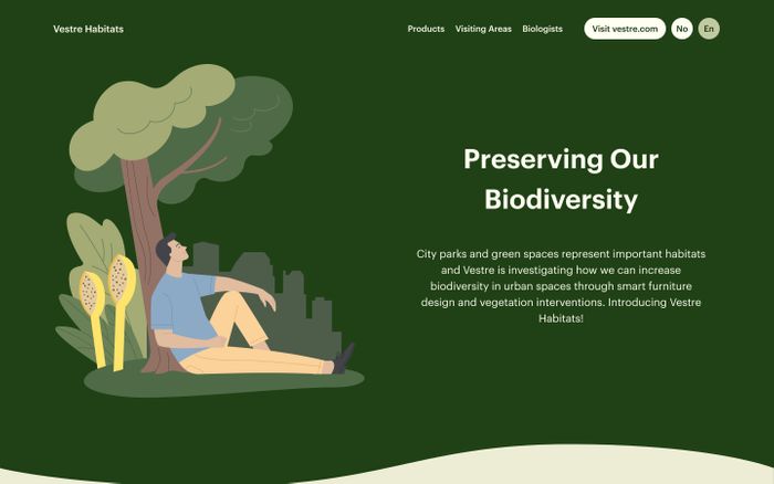 Screenshot of Vestre Habitats website