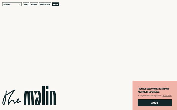 Screenshot of The Malin website