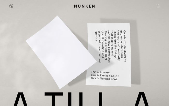 Inspirational website using Munken Sans font
