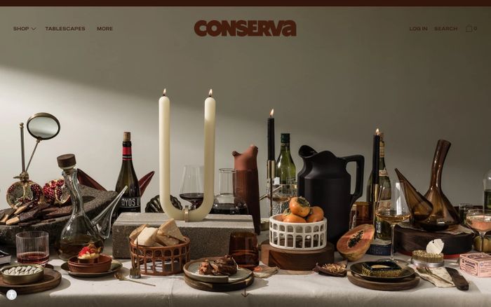 Screenshot of Conserva website