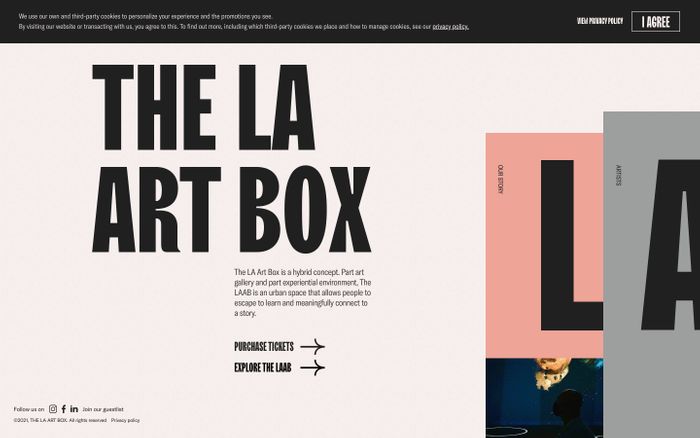 Screenshot of The LA Art Box website