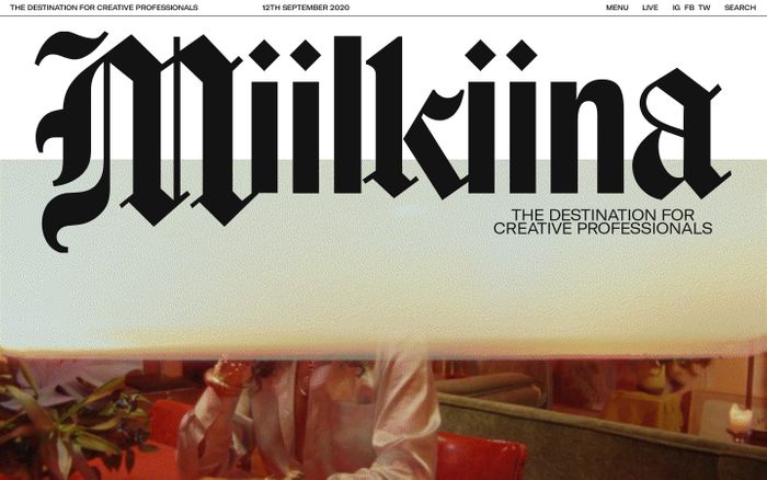 Screenshot of Miilkiina website