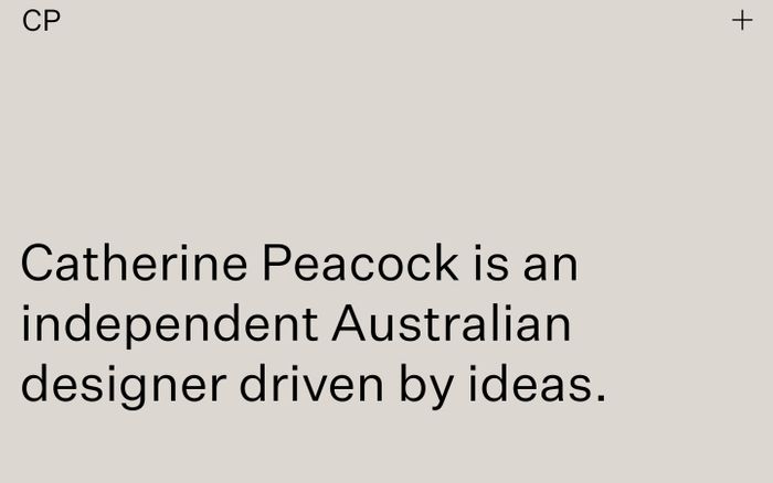 Screenshot of Catherine Peacock website