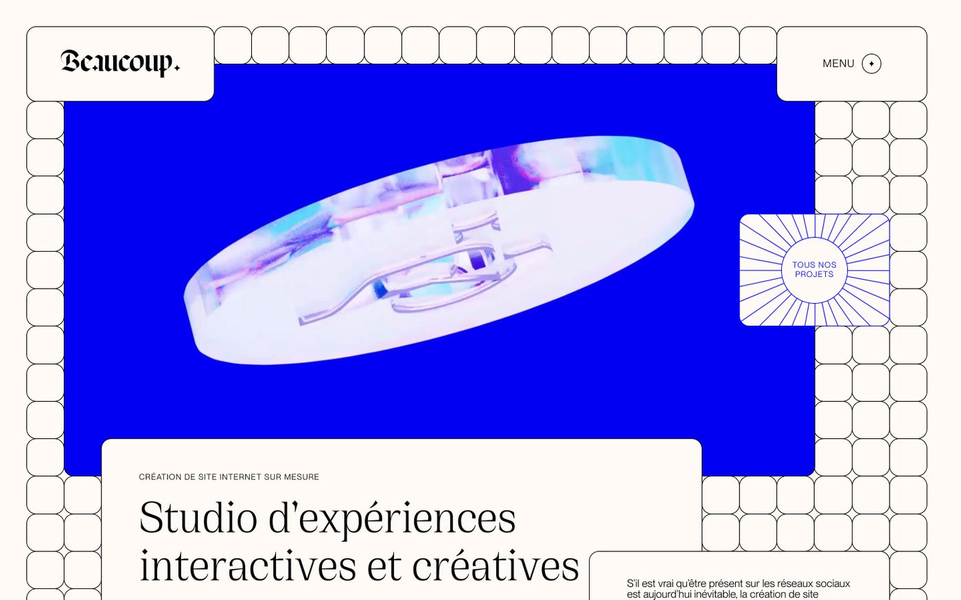 Screenshot of Studio Beaucoup website