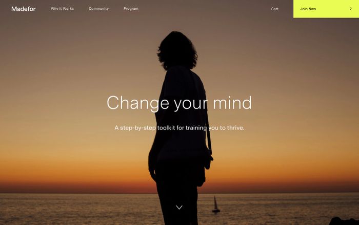Inspirational website using Messina Sans font
