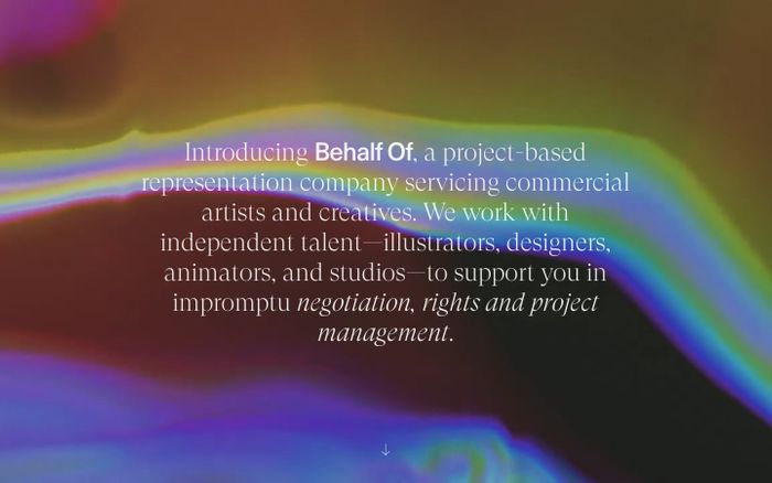 Screenshot of Behalf Of website