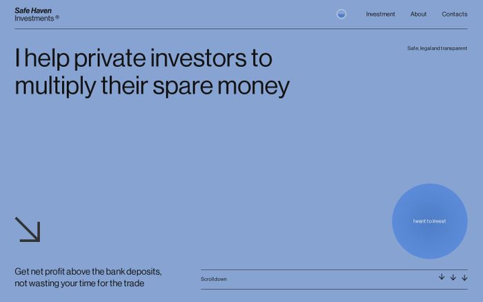 Screenshot of Safe Haven Investment website