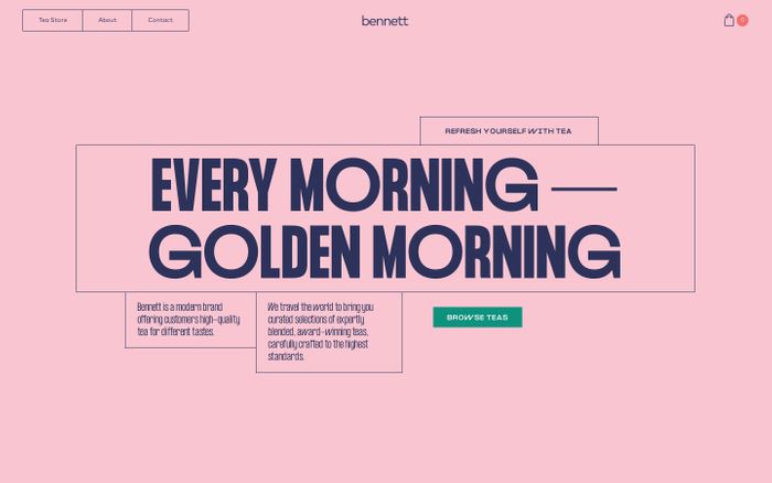 Screenshot of Bennett Tea website