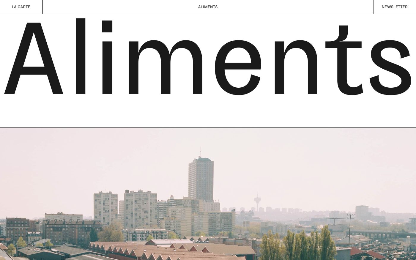 Screenshot of Aliments website