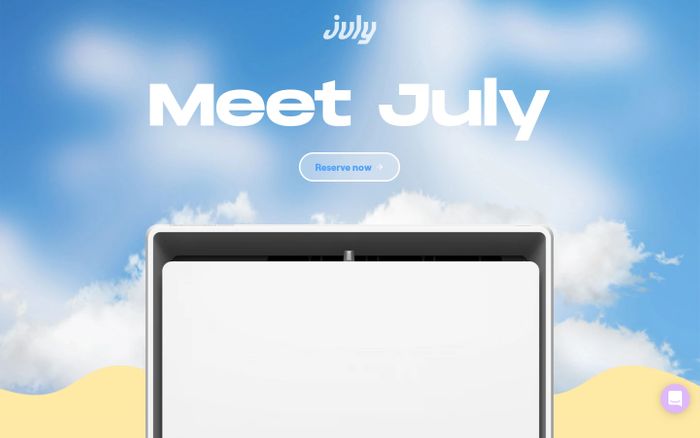Screenshot of July website
