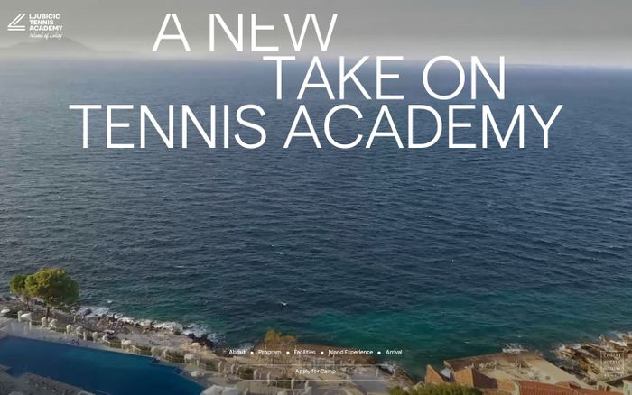 Screenshot of Ljubicic Tennis Academy website