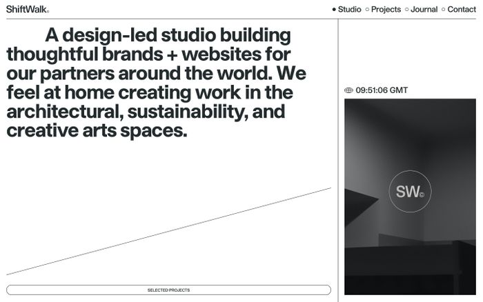 Inspirational website using Roslindale Condensed and Studio font